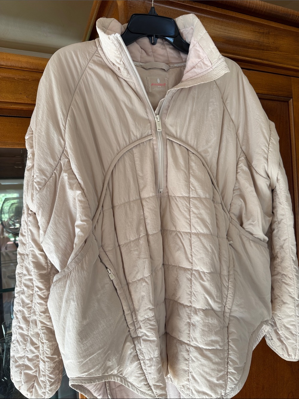FP Movement by Free People Light Beige Quilted Puffer Jacket